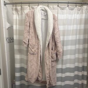 Cozy Pink and White Robe